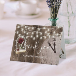 Rustic Fairytale bruiloft Barn Wood Dank je Bedankkaart