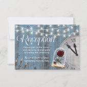 Rustic Fairytale bruiloft Dusty Blue Reception Kaart (Voorkant)