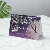 Rustic Fairytale bruiloft Elegant Paars Dank je Bedankkaart