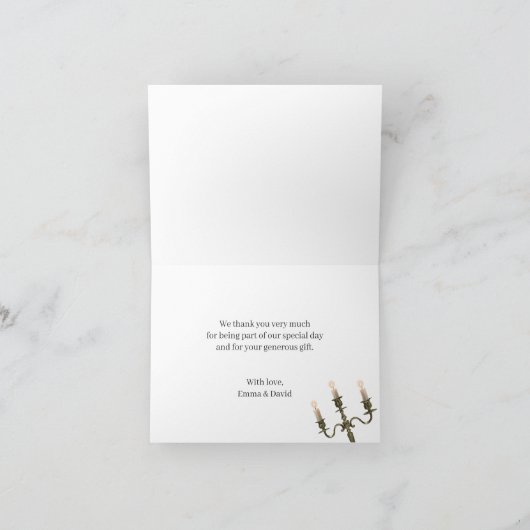 Rustic Fairytale bruiloft Elegant Paars Dank je Bedankkaart (Binnen)