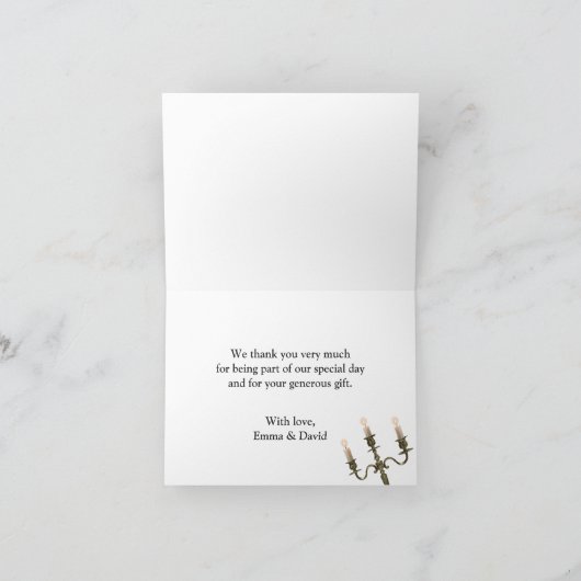 Rustic Fairytale bruiloft Navy Barn Wood Dank je Bedankkaart (Binnen)