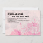 Rustic Fairytale Castle Bridal Shower Invitations Kaart (Voorkant)