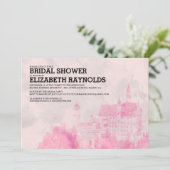 Rustic Fairytale Castle Bridal Shower Invitations Kaart (Staand voorkant)