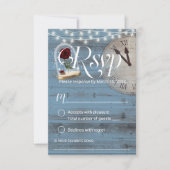 Rustic Fairytale Dusty Blue Barn Wedding RSVP (Voorkant)