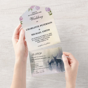 Rustic Fairytale Enchanted Forest Wedding All In One Uitnodiging