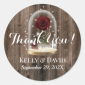 Rustic Fairytale Princess Roos Dome Wedding Ronde Sticker (Voorkant)