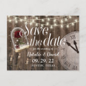 Rustic Fairytale Wedding Barn Wood Save the Date Aankondigingskaart (Voorkant)