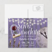 Rustic Fairytale Wedding Lavender Save the Date Aankondigingskaart (Voorkant / Achterkant)