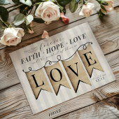 Rustic Faith Hope Love Religious Christelijke brui Kaart