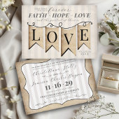Rustic Faith Hope Love Religious Christelijke brui Kaart