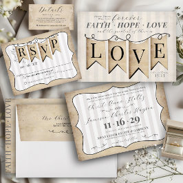 Rustic Faith Hope Love Religious Christelijke brui Kaart