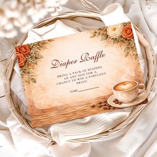 Rustic Fall A Baby Is Brewing Diapper Raffle Informatiekaartje
