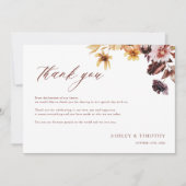 Rustic Fall Boho Trouwfoto Bedankkaart (Voorkant)