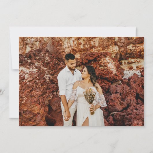 Rustic Fall Boho Trouwfoto Bedankkaart (Achterkant)