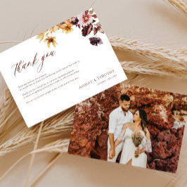 Rustic Fall Boho Trouwfoto Bedankkaart