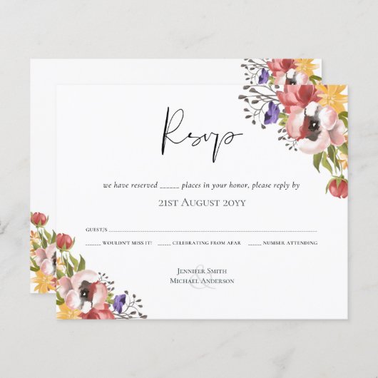 Rustic Fall Colors Wedding Collectie - Budget (Voorkant / Achterkant)