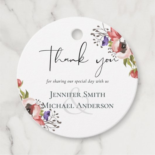 Rustic Fall Colors Wedding Collectie - Budget Bedankjes Labels (Voorkant)