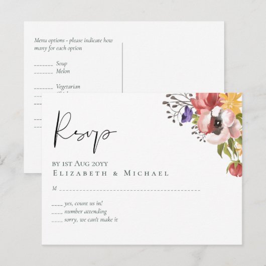 Rustic Fall Colors Wedding Collectie - Budget Briefkaart (Voorkant / Achterkant)