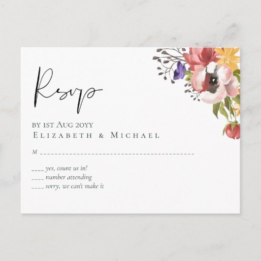 Rustic Fall Colors Wedding Collectie - Budget Briefkaart (Voorkant)