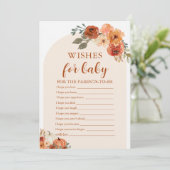 Rustic Fall Een Klein Pompoen Wensen voor Baby Spe Kaart (Staand voorkant)
