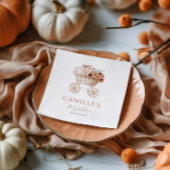 Rustic Fall Floral Burgundy Baby Shower Servet