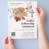 Rustic Fall Floral Church Ladies Luncheon Flyer (Hand)
