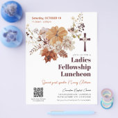 Rustic Fall Floral Church Ladies Luncheon Flyer (Enkel)
