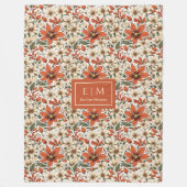 Rustic Fall Floral Copper Terracotta Olive Blanket Fleece Deken (Voorkant)