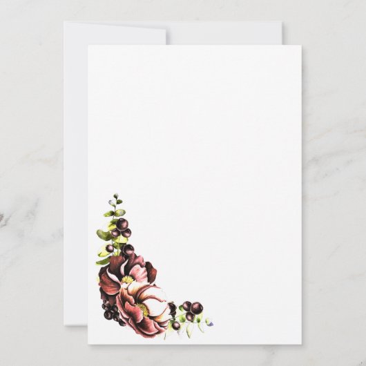 Rustic Fall Floral Kaart (Achterkant)