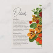 Rustic Fall Floral Modern QR Code Wedding Details Informatiekaartje (Voorkant)