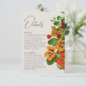 Rustic Fall Floral Modern QR Code Wedding Details Informatiekaartje (Staand voorkant)