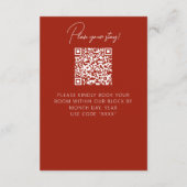 Rustic Fall Floral Modern QR Code Wedding Details Informatiekaartje (Achterkant)