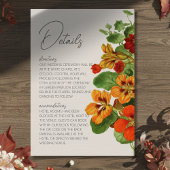 Rustic Fall Floral Modern QR Code Wedding Details Informatiekaartje