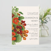Rustic Fall Floral Modern Wedding Invitation Kaart (Staand voorkant)