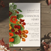 Rustic Fall Floral Modern Wedding Invitation Kaart