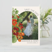 Rustic Fall Floral Modern Wedding Save the Date Kaart (Staand voorkant)