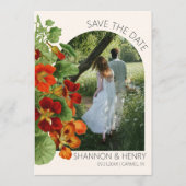 Rustic Fall Floral Modern Wedding Save the Date Kaart (Voorkant)