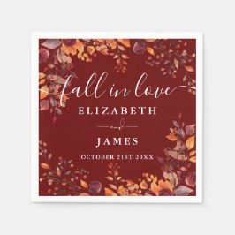 Rustic Fall In Love Autumn Floral Wedding Servet