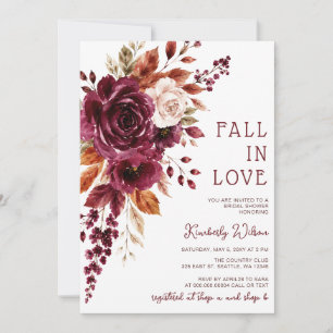 Rustic Fall in Love Bloemrijke Herfst Bruiloft Fee Kaart