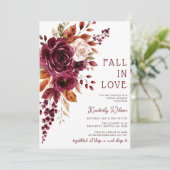 Rustic Fall in Love Bloemrijke Herfst Bruiloft Fee Kaart (Staand voorkant)