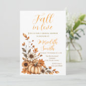 Rustic Fall in Love Bridal Shower Invitation Kaart (Staand voorkant)