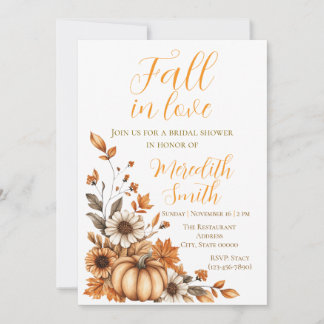 Rustic Fall in Love Bridal Shower Invitation Kaart