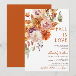 Rustic Fall in Love Bruiloftsshower Kaart