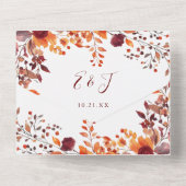 Rustic Fall In Love Herfst Bloemstuk QR Code Trouw All In One Uitnodiging (Achterkant)