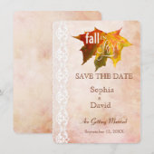 Rustic Fall in Love Kant Bruiloft SAVE THE DATE Kaart (Voorkant / Achterkant)