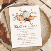 Rustic Fall in Love Pompoen Baby Shower Kaart
