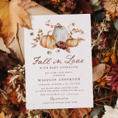 Rustic Fall in Love Pompoen Baby Shower Kaart