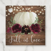 Rustic Fall in Love Pompoen Bedankkaartje Bedankjes Labels (Voorkant)