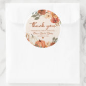 Rustic Fall in Love Pompoen Herfst Bruidsboeket Ronde Sticker (Tas)
