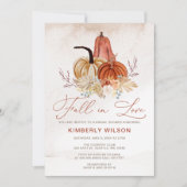 Rustic Fall in Love Pompoenen Herfst Bruidsborrel Kaart (Voorkant)